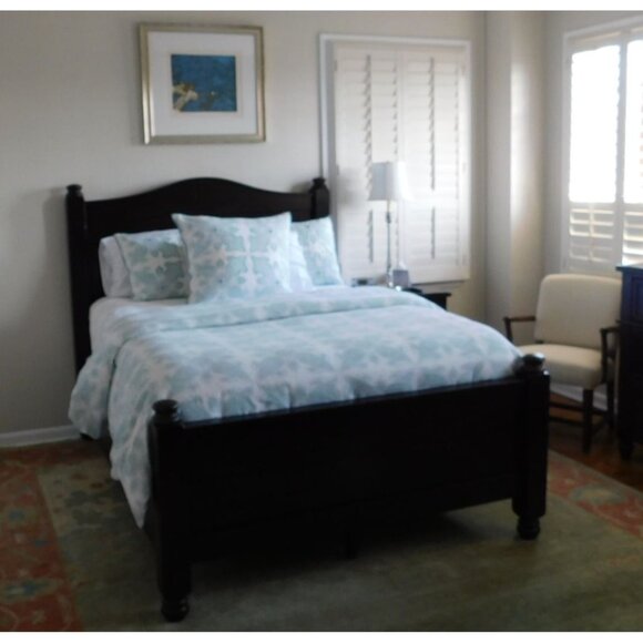 Pottery Barn Aiden Medallion Blue Queen Duvet Cover Set 2 Shams 1 Euro Sham ++ - Picture 1 of 13
